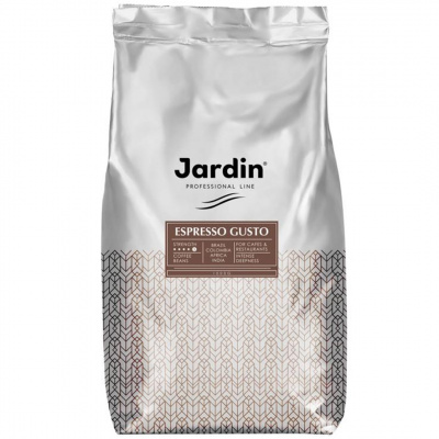 Кофе в зернах Jardin Espres1000гр средней обжарки арабика/робуста в мягкой упаковке с клапаном