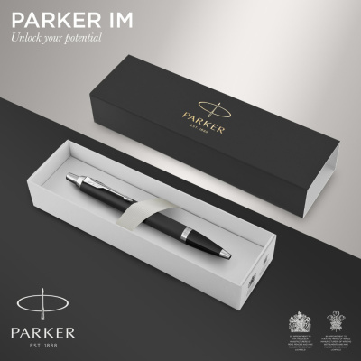 KALAM.KZ - Ручка шариковая Parker IM Essential Muted Black CT, 1,0 мм М, синяя 2143632