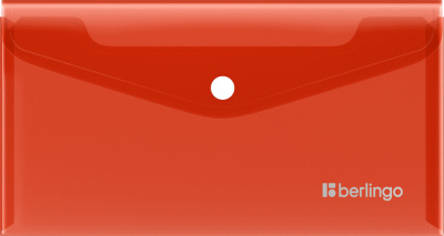 Папка-конверт на кнопке C6, 0,20 мм., "No Secret" красная Berlingo