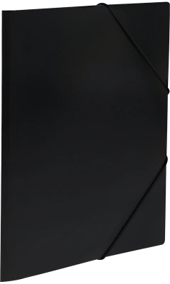 Папка с резинкой А4, 500мкм, черная, пластик СТАММ