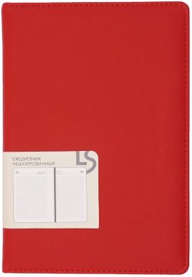 Ежедневник А5, недатированный, 136л., иск кожа, Maple, красный, Эксмо