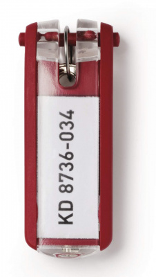 Брелок для ключей, 6шт, красный Durable