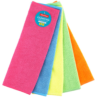Салфетка 30*30см, микрофибры 5 шт. "Универсальная" "OfficeClean"