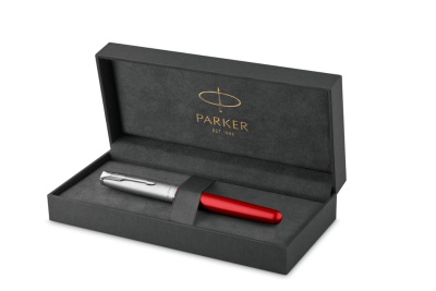 KALAM.KZ - Ручка перьевая Parker Sonnet Sand Blasted Metal-Red Lacquer, 0,8 мм F, черная 2146736