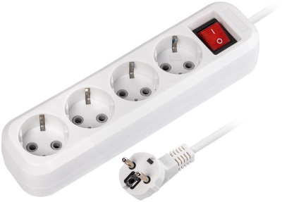 Сетевой фильтр 5 гнезда, 5 м, Smartbuy с выкл. и заземл. ПВС 3х1,0 белый
