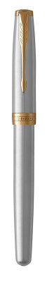 KALAM.KZ - Ручка роллерная Parker Sonnet Stainless Steel GT, 0,8 мм F, черная 1931506