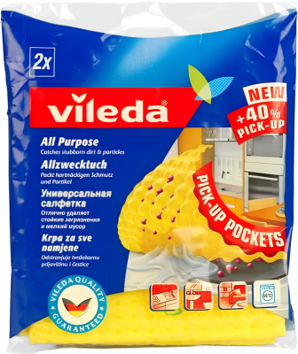 Салфетка 32*38см, губка новолон, 2шт, "Универсальная", "Vileda"