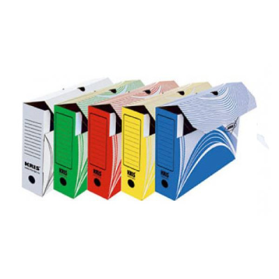 Архивный короб, 325х260х75, картон, зеленый KRIS