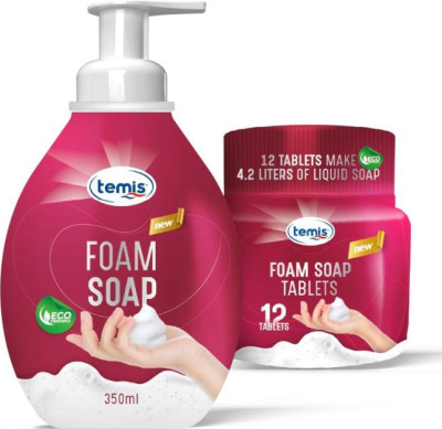 KALAM.KZ - Мыло жидкое 12 шт (в таблетках) пена мягкое, "Tuvalet sabunu Temis"
