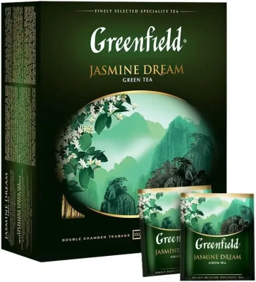 KALAM.KZ - Чай зеленый, 100 пакетиков Greenfield Jasmine Dream 