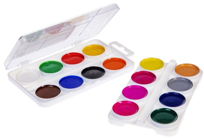 KALAM.KZ - Акварель медовая, 16 цвета, без кисти, полусухая, серия "Colora", пластиковый пенал, "Hatber"