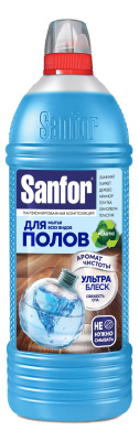 Средство моющее, универсальное для пола 1л. ультра блеск, Свежесть СПА "Sanfor"