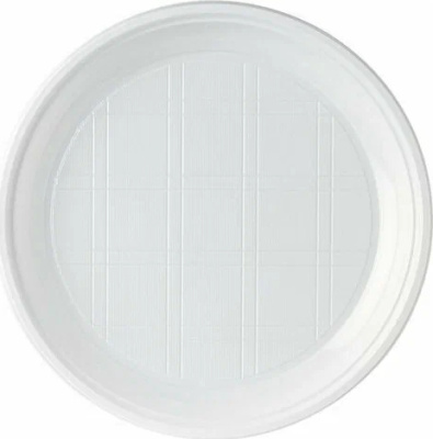 Тарелка, d-205 мм, 50 шт/уп, белая (ПС, СтиролПласт)