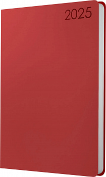 Ежедневник А5, датированный, 176л, линейка, иск кожа, Paragraph, красный, Эксмо