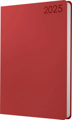 Ежедневник А5, датированный, 176л, линейка, иск кожа, Paragraph, красный, Эксмо