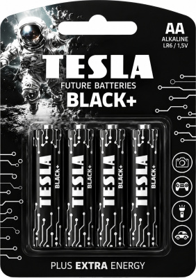 Батарейка AA, 1.5V, Alkaline (блистер 4шт) Tesla Black