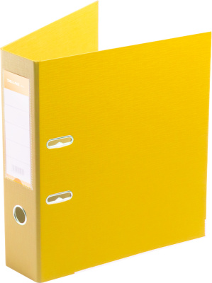 Регистратор A4, 70мм, PVC/PVC, желтый, Deluxe