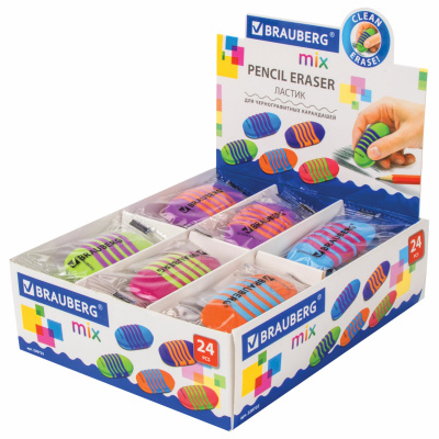KALAM.KZ - Ластик  58х33х13 мм, цвет ассорти,  "Mix Pro", BRAUBERG