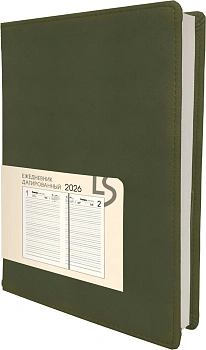 Ежедневник А5, датированный, 176л., иск кожа, Maple, оливковый, Эксмо