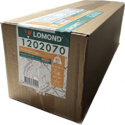 Бумага для плоттера рулонная, А2, 420ммx45м, 80гр, втулка 50мм, Premium Universal paper белая Lomond