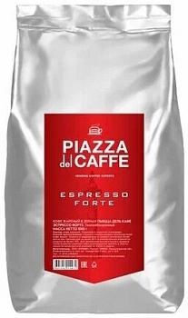 KALAM.KZ - Кофе в зернах Piazza del Caffe Espresso Forte 1000гр  жар.в/с в мягкой упаковке с клапаном 
