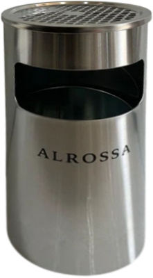 Урна пепельница 30л. металлическая, хром