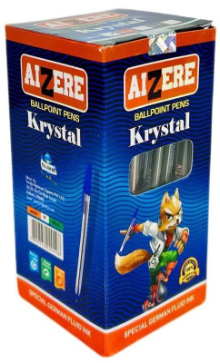 KALAM.KZ - Ручка шариковая, 0.7мм, синяя, корпус прозрачный AIZERE Krystal Cello 