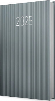 Ежедневник А5, датированный, 176л., иск кожа, Stripes, серо-голубой, Эксмо