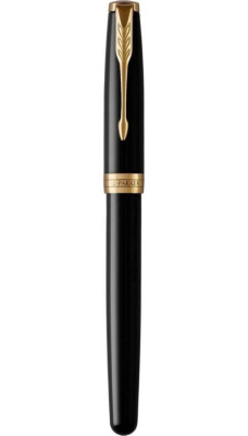 KALAM.KZ - Ручка роллерная Parker Sonnet Black Lacquer GT, 0,5 мм F, черная, 1931496