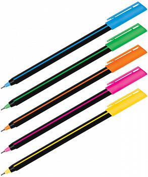 KALAM.KZ - Ручка шариковая, 0,7мм, синяя, цвет корпуса ассорти, Luxor "Stick Soft Touch"