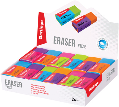 KALAM.KZ - Ластик 50x20x11мм, для стирания карандаша, ассорти Berlingo "Fuze"