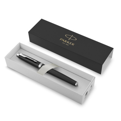 KALAM.KZ - Ручка перьевая Parker IM Essential Muted Black CT, синяя, 0.8мм.