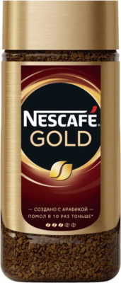 Кофе растворимый 190 г,  Nescafe Gold, стекло банка