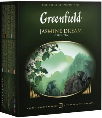 Чай зеленый, 100 пакетиков Greenfield Jasmine Dream 