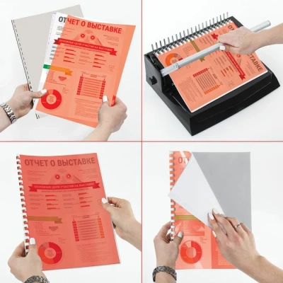 KALAM.KZ - Обложка для переплета, A4, 200микр, пластиковая, прозрачная красная Brauberg