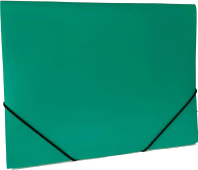 Папка с резинкой А4, 0,50мм, зеленая, пластик Bindermax