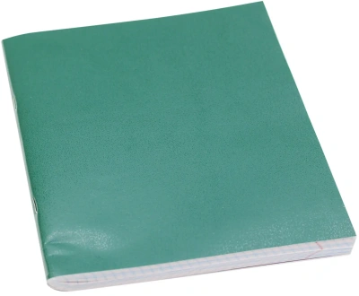 Тетрадь 96л, А5, клетка, скрепка, бумвинил, зеленый, Эксмо