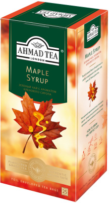 Чай зеленый, 25 пакетиков Ahmad Maple Syrup (Кленовый сироп)