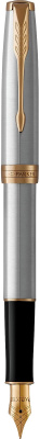 Ручка перьевая Parker Sonnet Stainless Steel GT, 1,0 мм М, черная 1931505