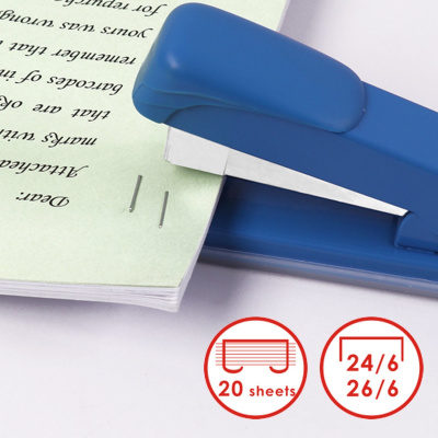 KALAM.KZ - Степлер №24/6-26/6, 1-20л, синий, металл Foska
