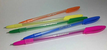 KALAM.KZ - Ручка шариковая, 0.5мм, синяя, корпус цветной Cello Rainbow