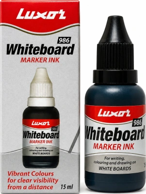 Чернила 15мл, для заправки WhiteBoard Marker, черный Luxor 
