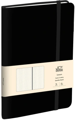 Блокнот для записей 96л, А4-, клетка, обл. иск.кожа, черный агат, Joy Book ЭКСМО