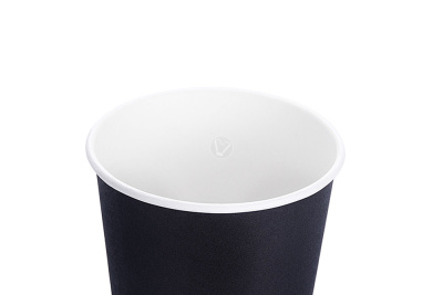 KALAM.KZ - Стакан бумажный, 350 мл, d 90 мм,черный, (50 шт в уп)