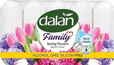 Мыло туалетное 75гр *5шт Весенний букет, мультипак, "Dalan Family" 