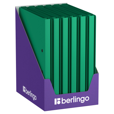 KALAM.KZ - Папка с прижимным зажимом А4, 17мм, пластик 700мкм, зеленая Berlingo SoftTouch