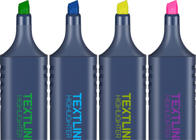 KALAM.KZ - Маркер текстовой, 1-5мм, скошенный наконечник, набор 4 цвета "Textline HL500" Berlingo