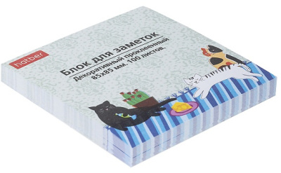 Бумага для заметок самоклеющаяся 85x85мм, 100л.,  CATs, Hatber