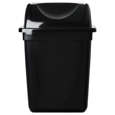 KALAM.KZ - Корзина для бумаг 12л, цельная с вращающейся крышкой, черная Стамм