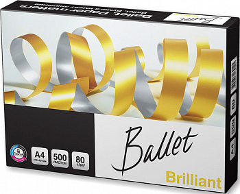 Бумага "Ballet Brilliant", A4, 80г, 500л., КЛАСС "A" БЕЛИЗНА 168%